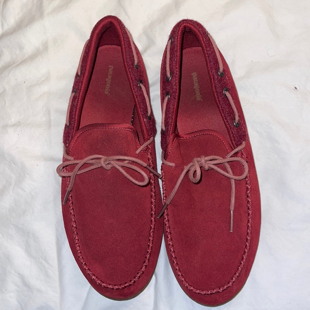 NWOT- Patagonia Loafers Boat Shoes Waxed Red